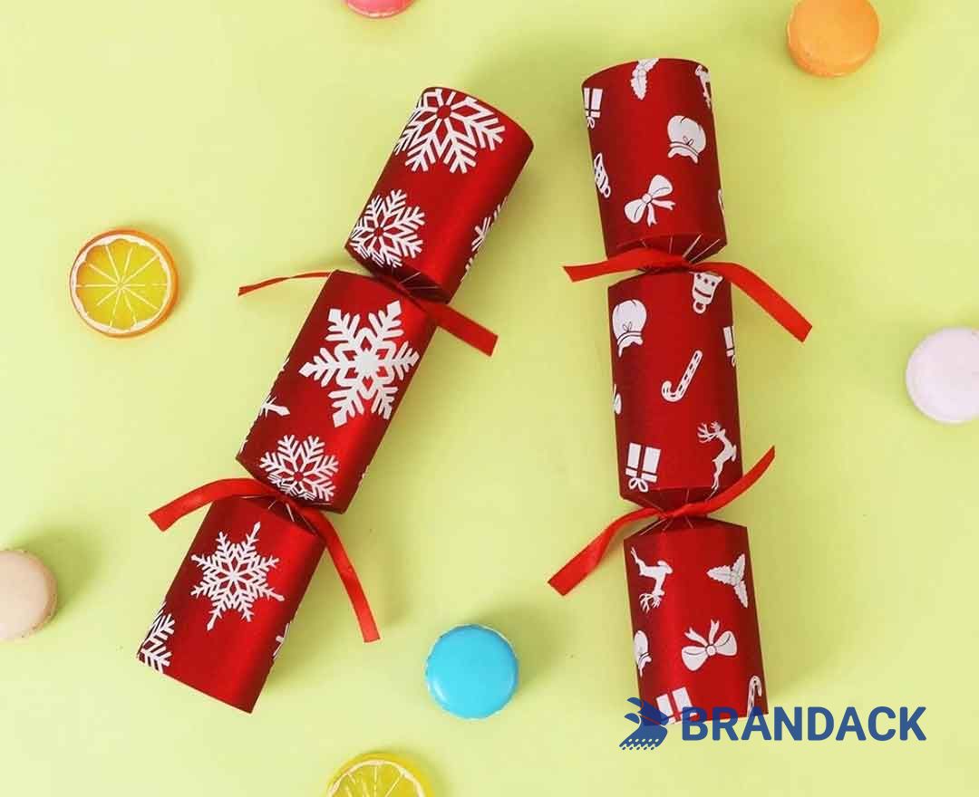 Custom Non Plastic Christmas Crackers with Paper Crown and Gifts