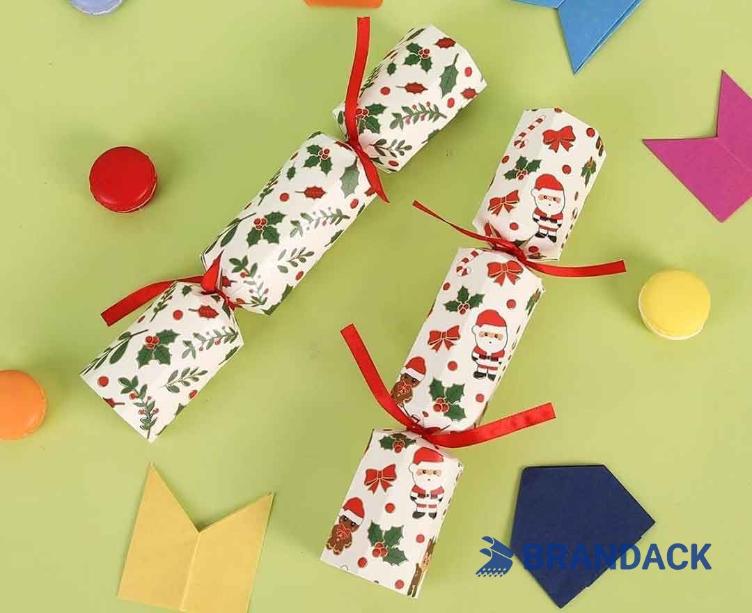 Custom Non Plastic Christmas Crackers with Paper Crown and Gifts