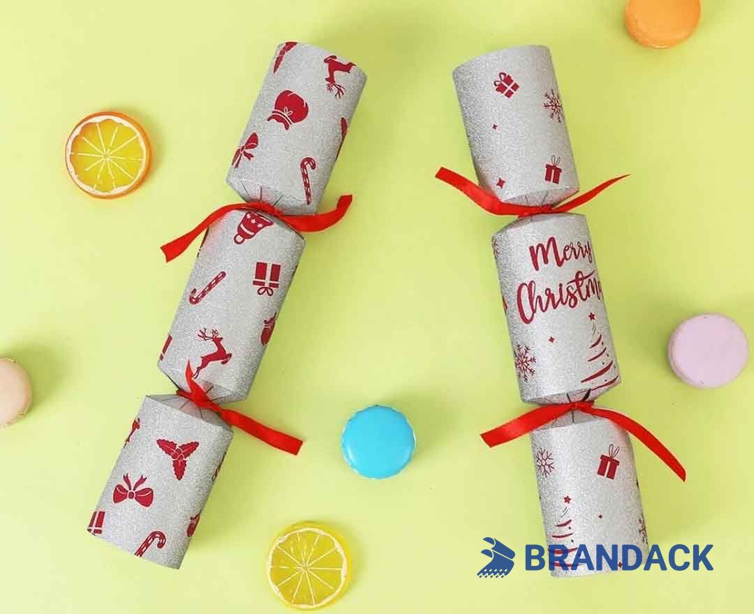 Custom Non Plastic Christmas Crackers with Paper Crown and Gifts