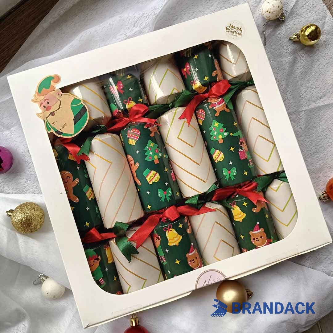 Custom Holiday Poppers Christmas Crackers Tailored to Brand