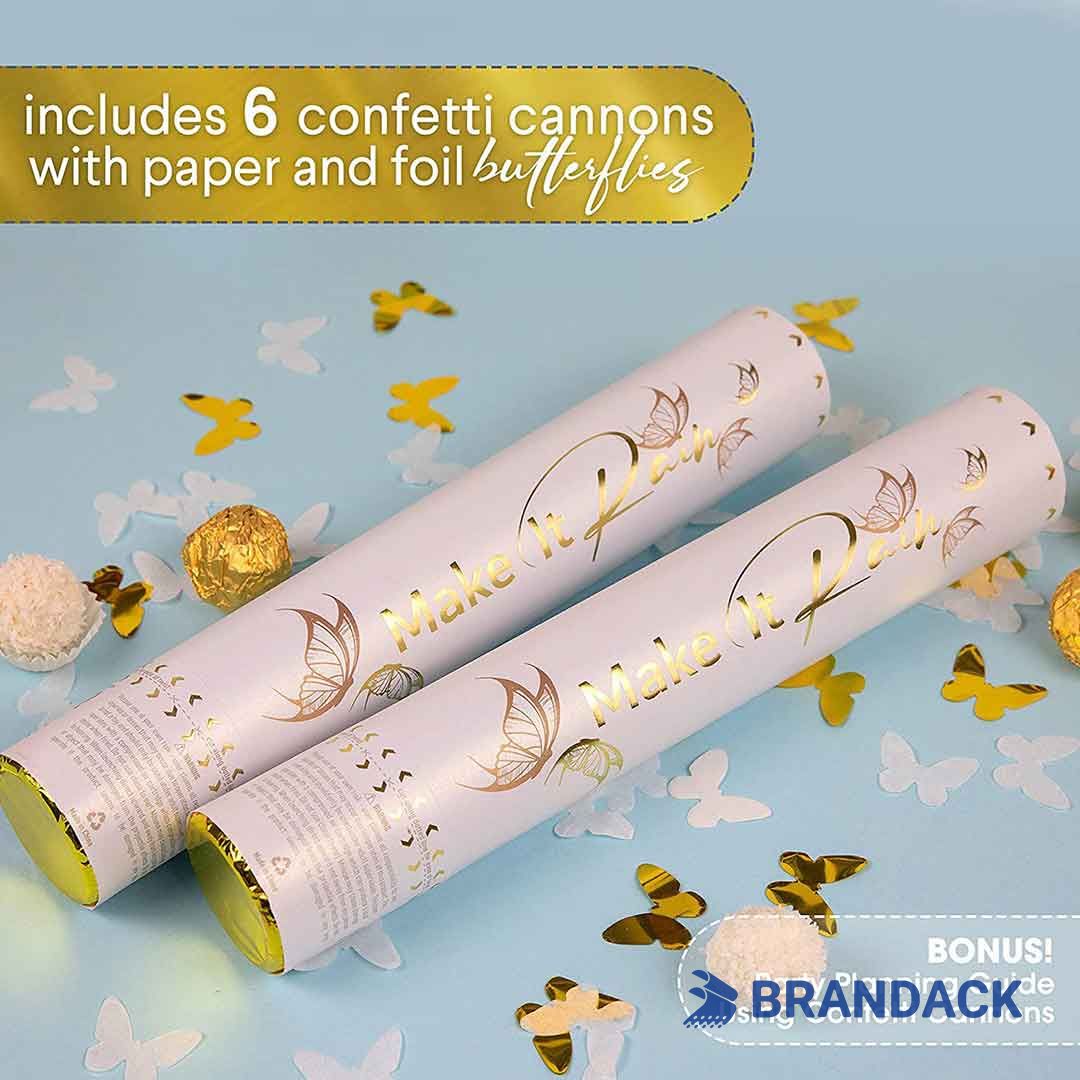 Wedding Party Streamer Poppers Custom Tailored to Brand