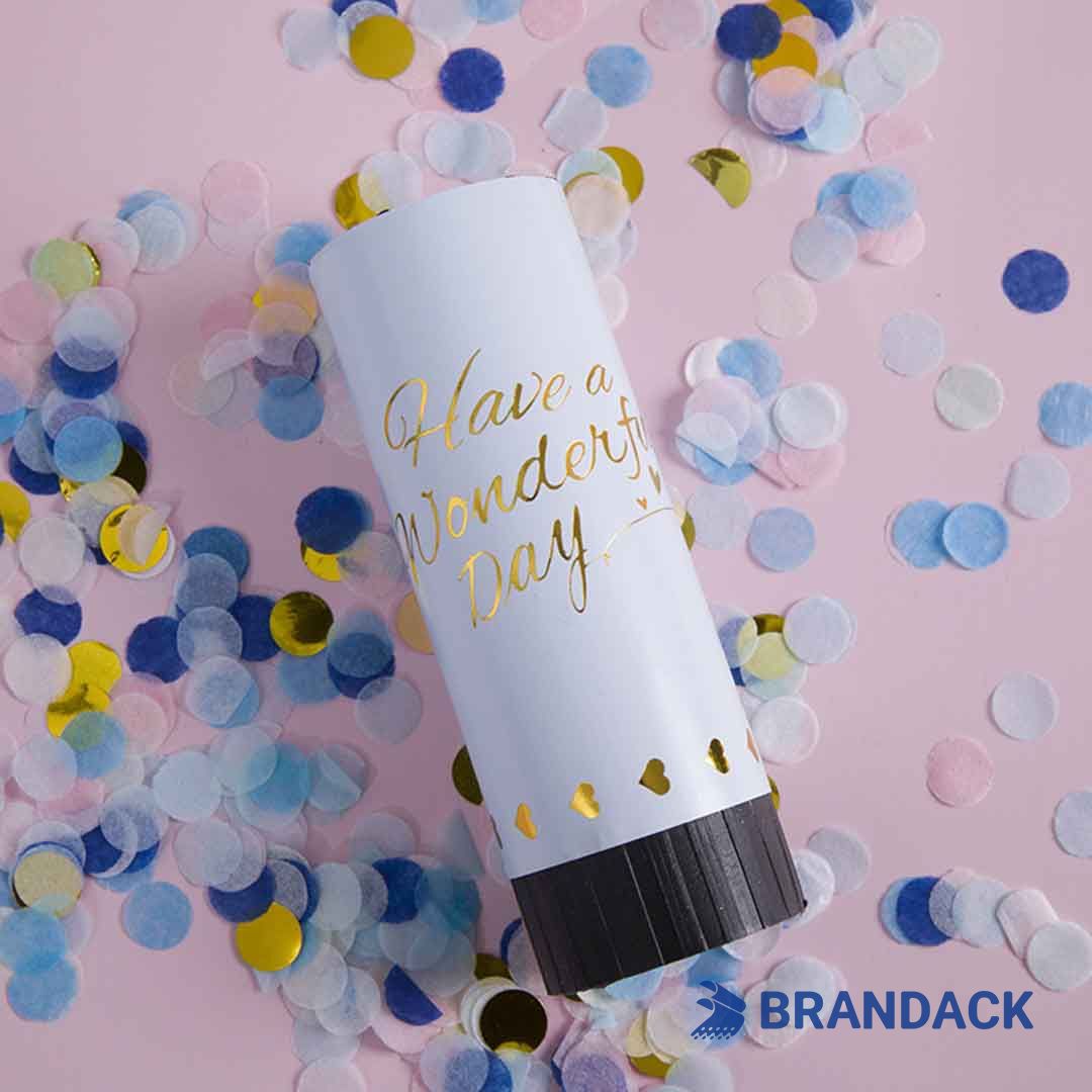 Custom Party Poppers for Birthday Celebration Tailored to Brand