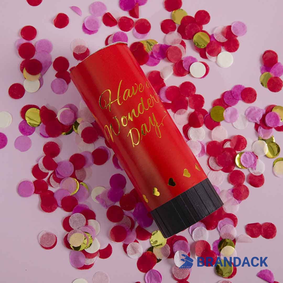Custom Party Poppers for Birthday Celebration Tailored to Brand