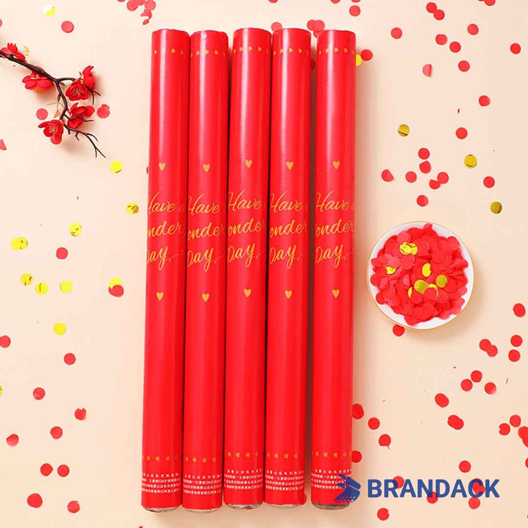 Custom Gold Glitter Hand Confetti Cannon with Design Services