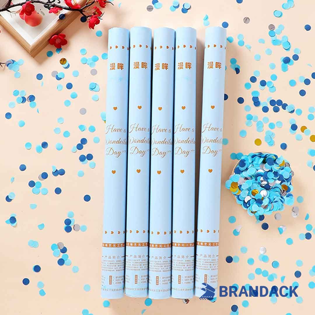 Custom Gold Glitter Hand Confetti Cannon with Design Services