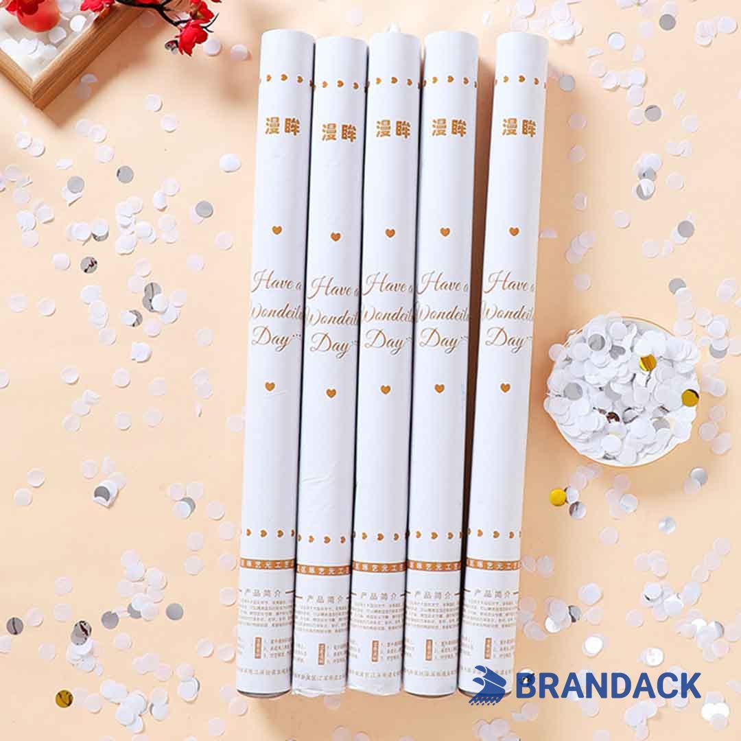 Custom Gold Glitter Hand Confetti Cannon with Design Services