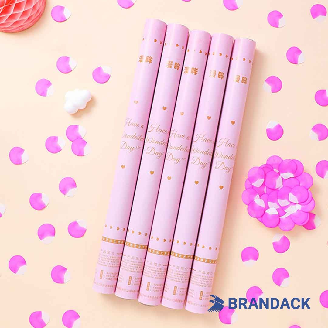 Custom Gold Glitter Hand Confetti Cannon with Design Services