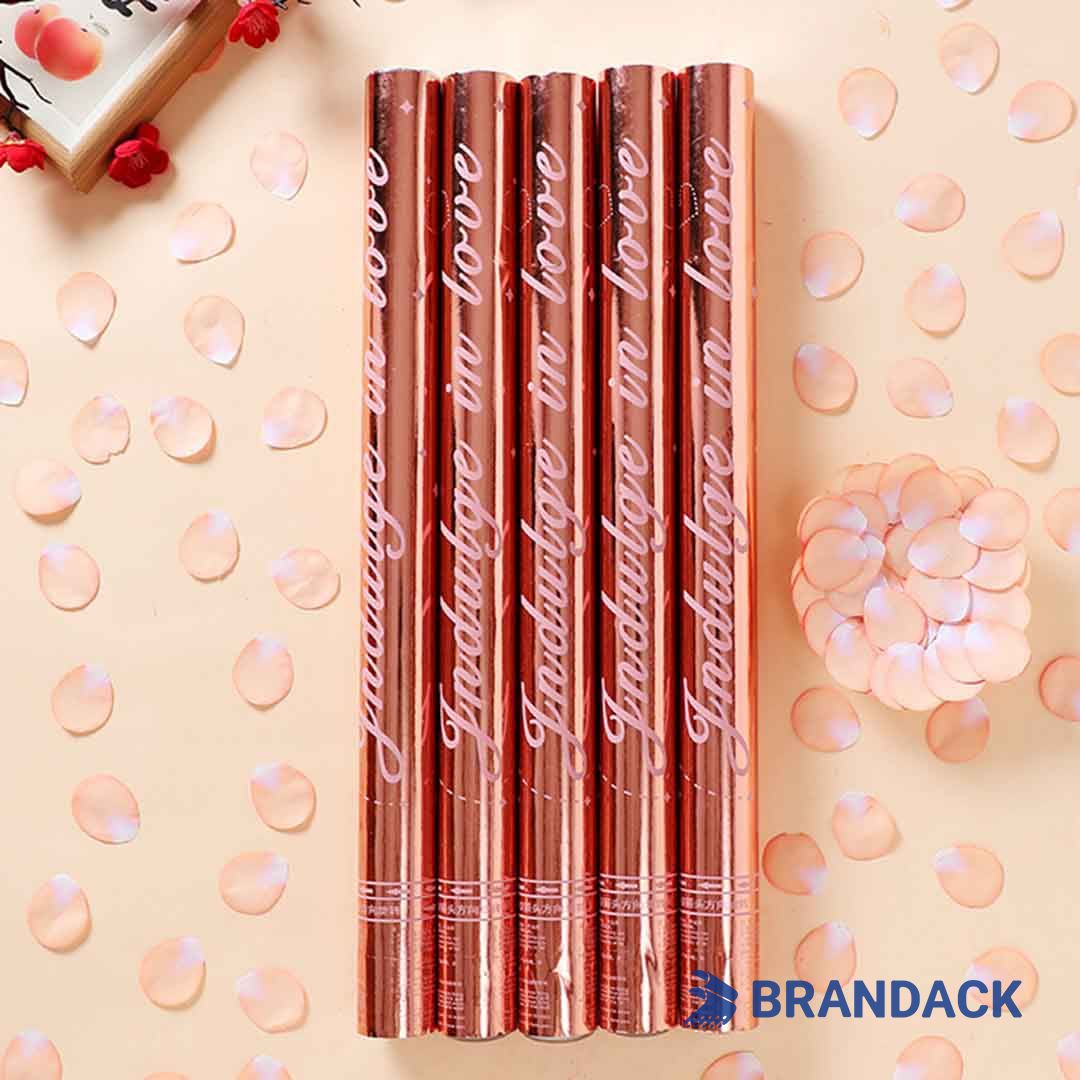 Custom Gold Glitter Hand Confetti Cannon with Design Services