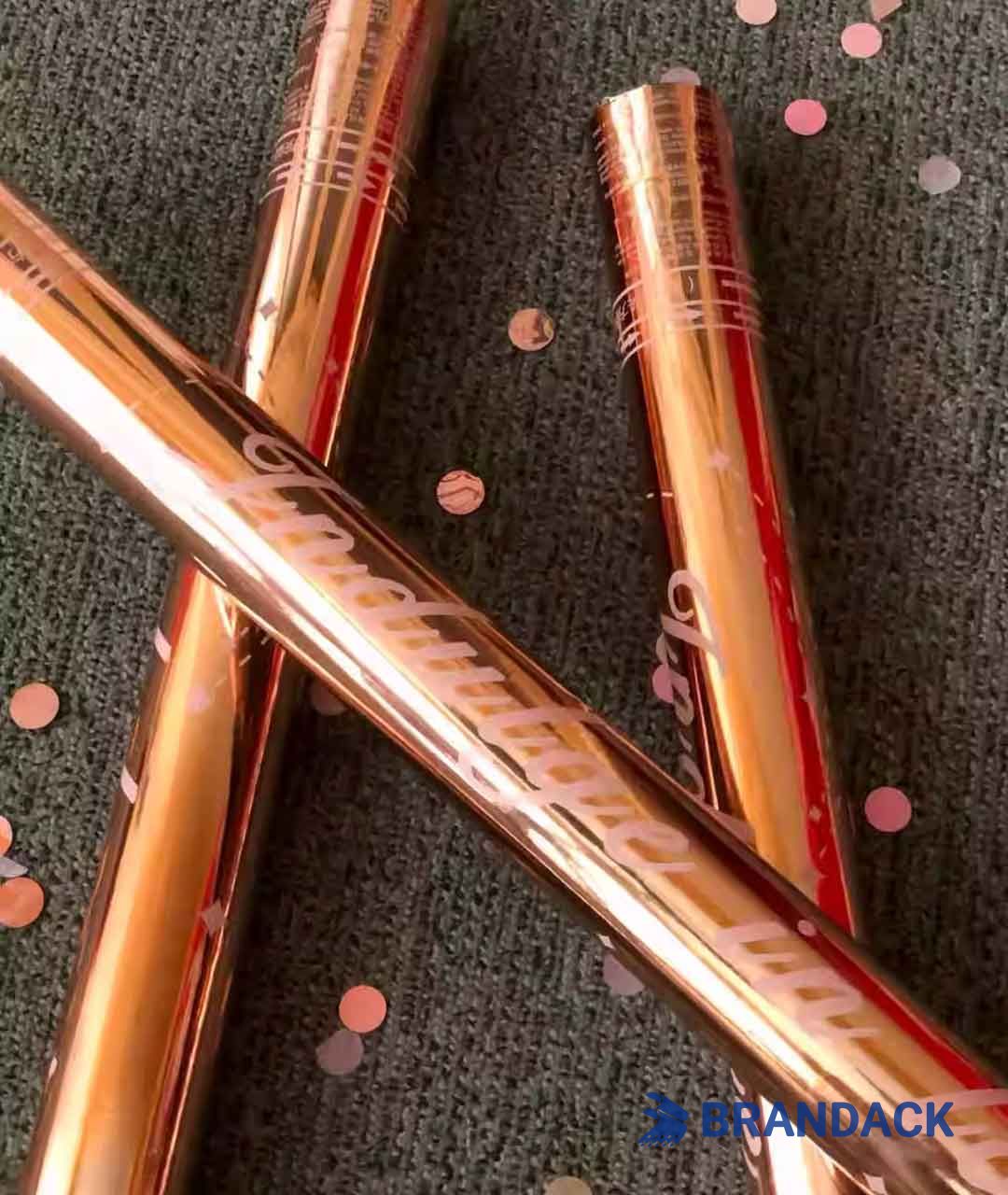 Custom Gold Glitter Hand Confetti Cannon with Design Services