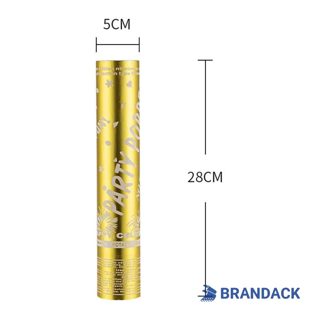 Custom Gold Handheld Confetti Streamer Cannons with Logo