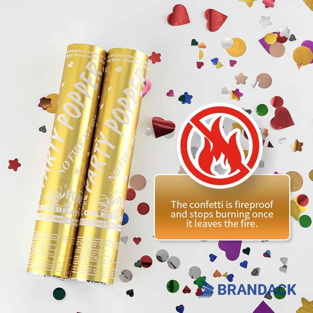 Custom Gold Handheld Confetti Streamer Cannons with Logo