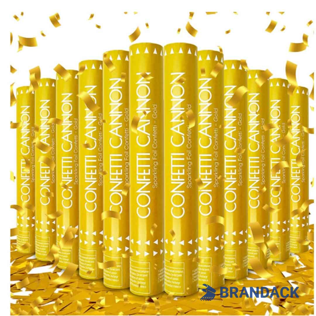 Custom Gold Handheld Confetti Streamer Cannons with Logo