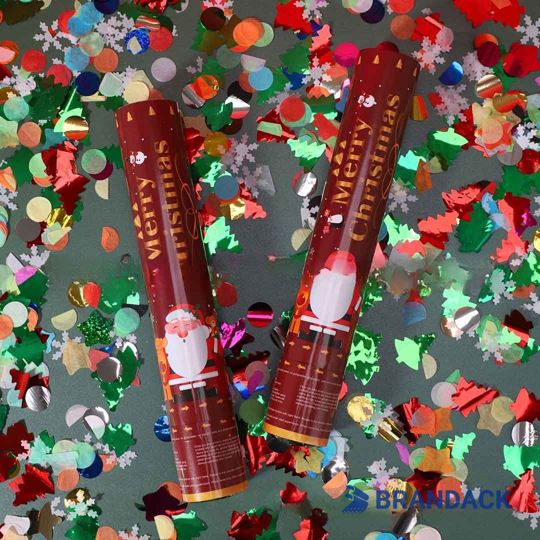 Custom Christmas Holiday Party Confetti Poppers with Logo Custom Christmas Holiday Party Confetti Poppers with Logo