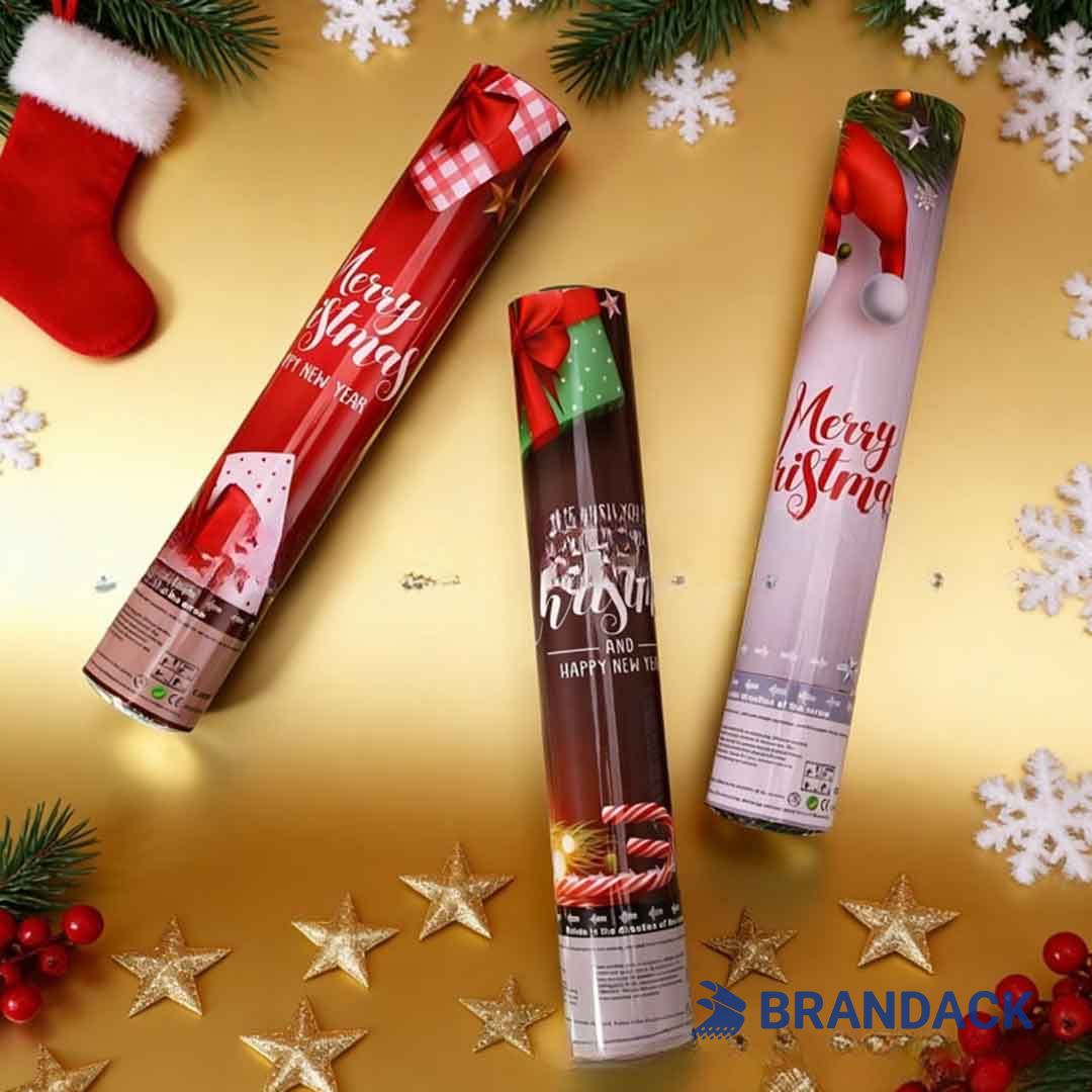 Custom Christmas Holiday Party Confetti Poppers with Logo Custom Christmas Holiday Party Confetti Poppers with Logo