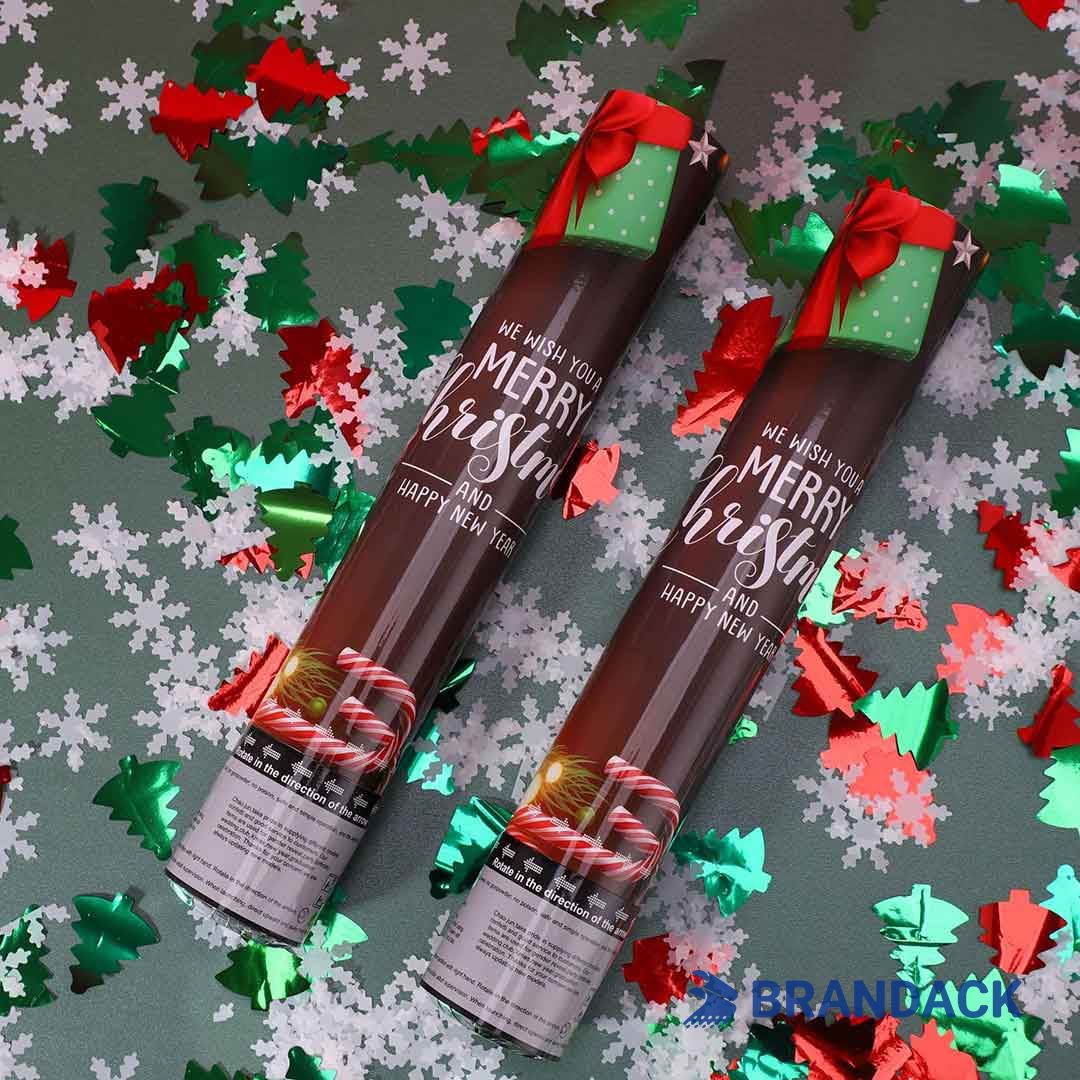 Custom Christmas Holiday Party Confetti Poppers with Logo Custom Christmas Holiday Party Confetti Poppers with Logo