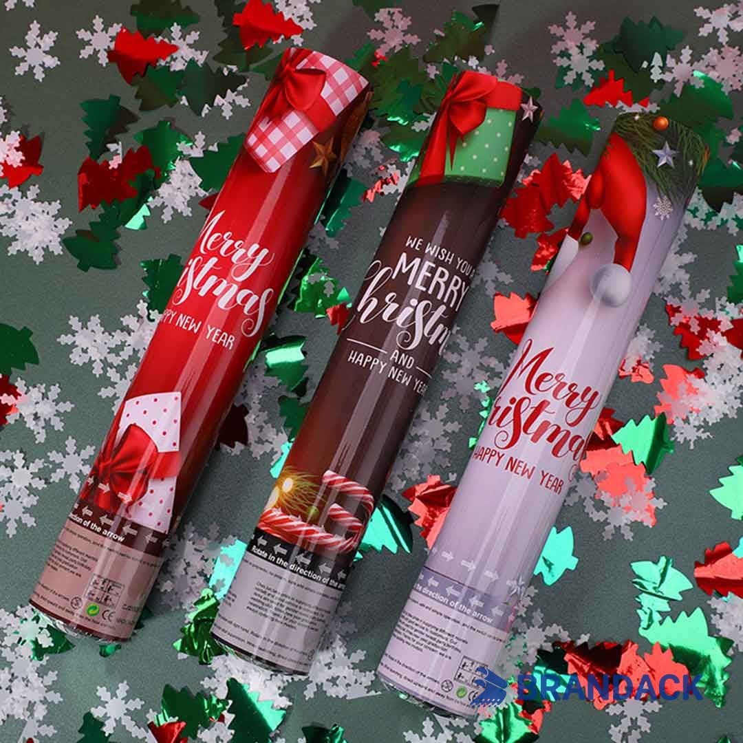 Custom Christmas Holiday Party Confetti Poppers with Logo Custom Christmas Holiday Party Confetti Poppers with Logo