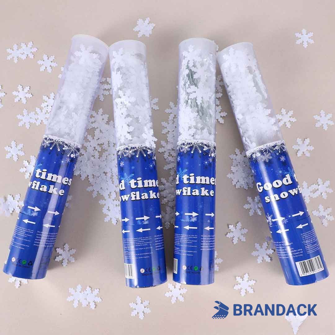 Custom Christmas Eve Snow Popper with Logo