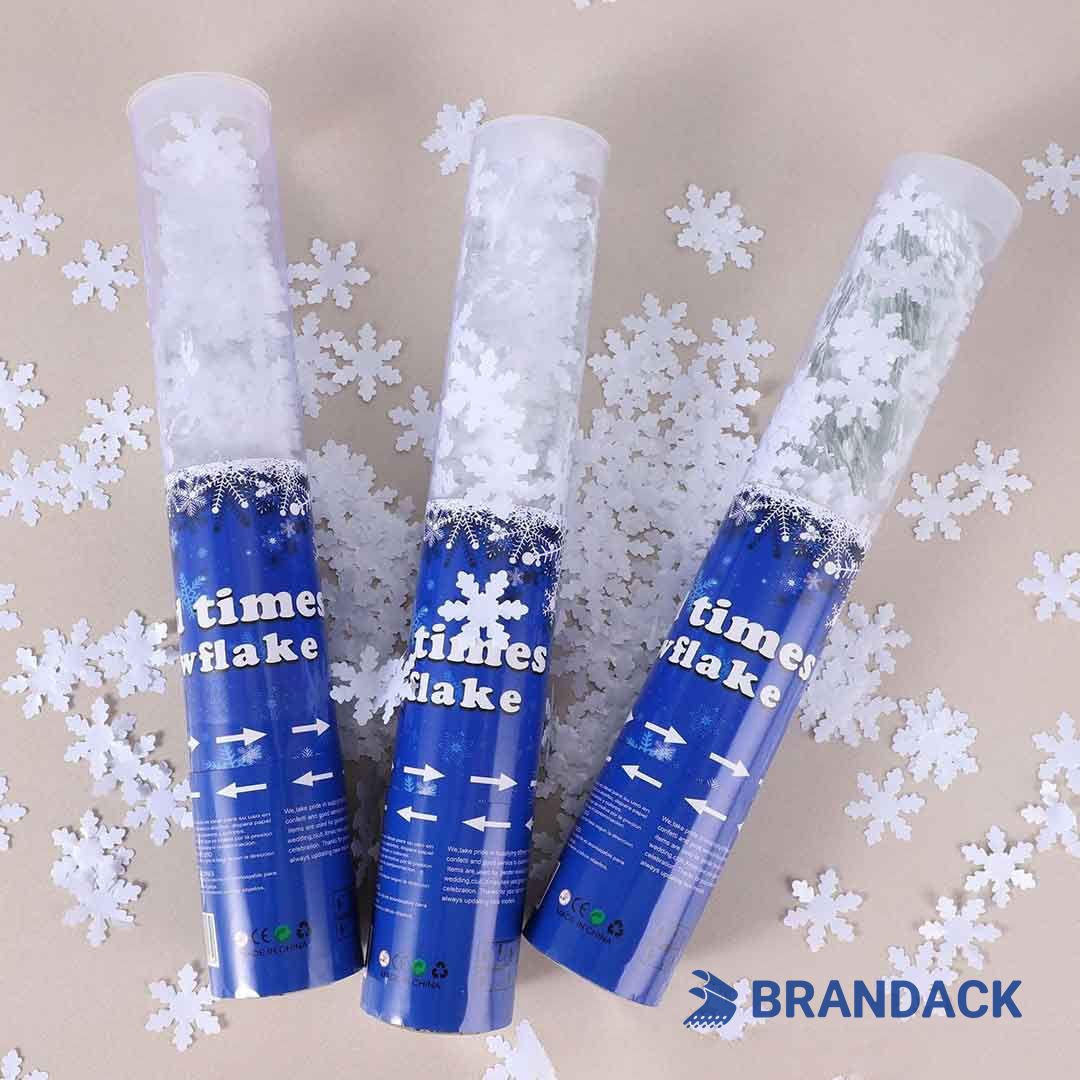 Custom Christmas Eve Snow Popper with Logo