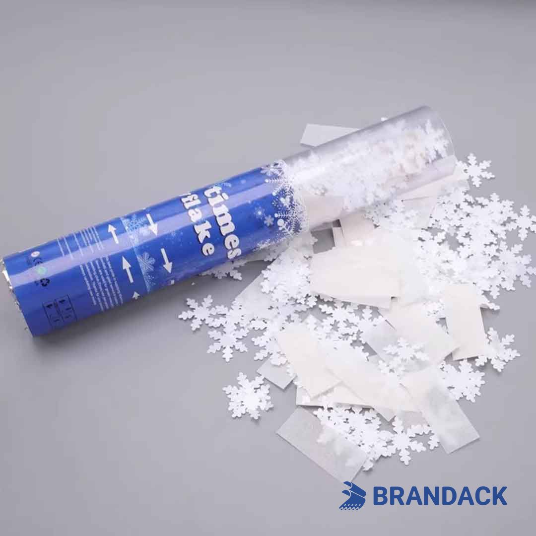 Custom Christmas Eve Snow Popper with Logo