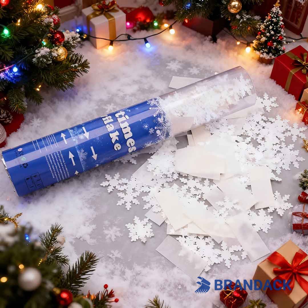 Custom Christmas Eve Snow Popper with Logo