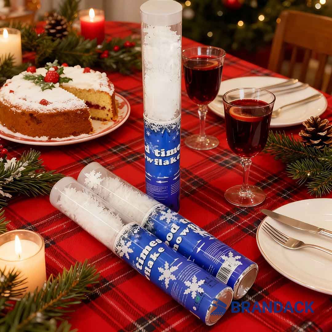 Custom Christmas Eve Snow Popper with Logo