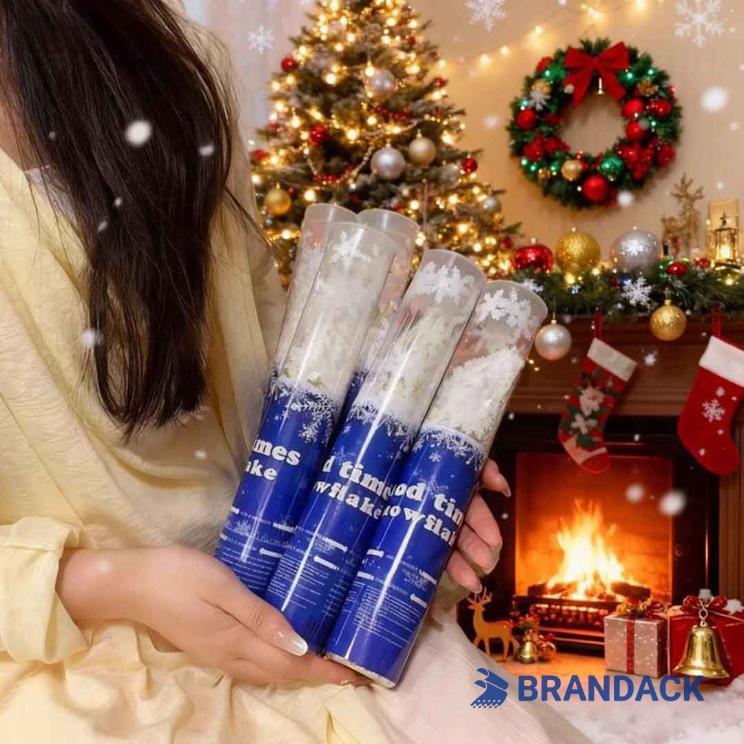 Custom Christmas Eve Snow Popper with Logo