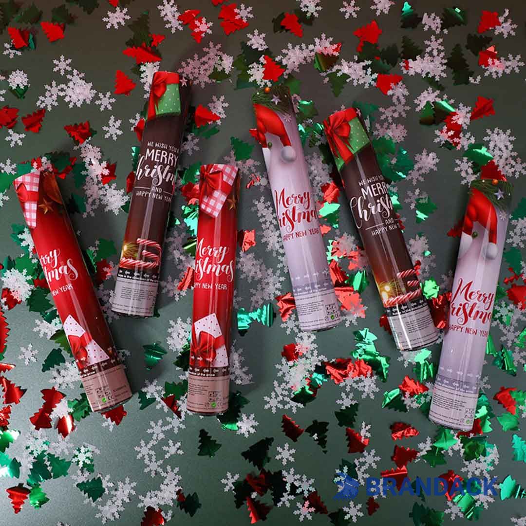 Custom Xmas Party Poppers with Design and Printing Service