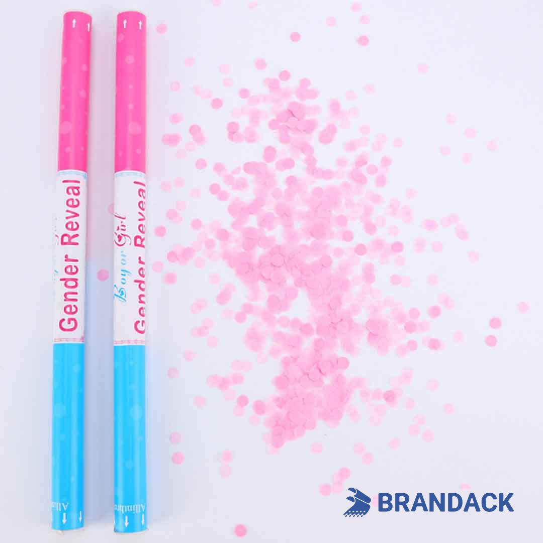 Blue or Pink Gender Reveal Confetti Cannons for Party