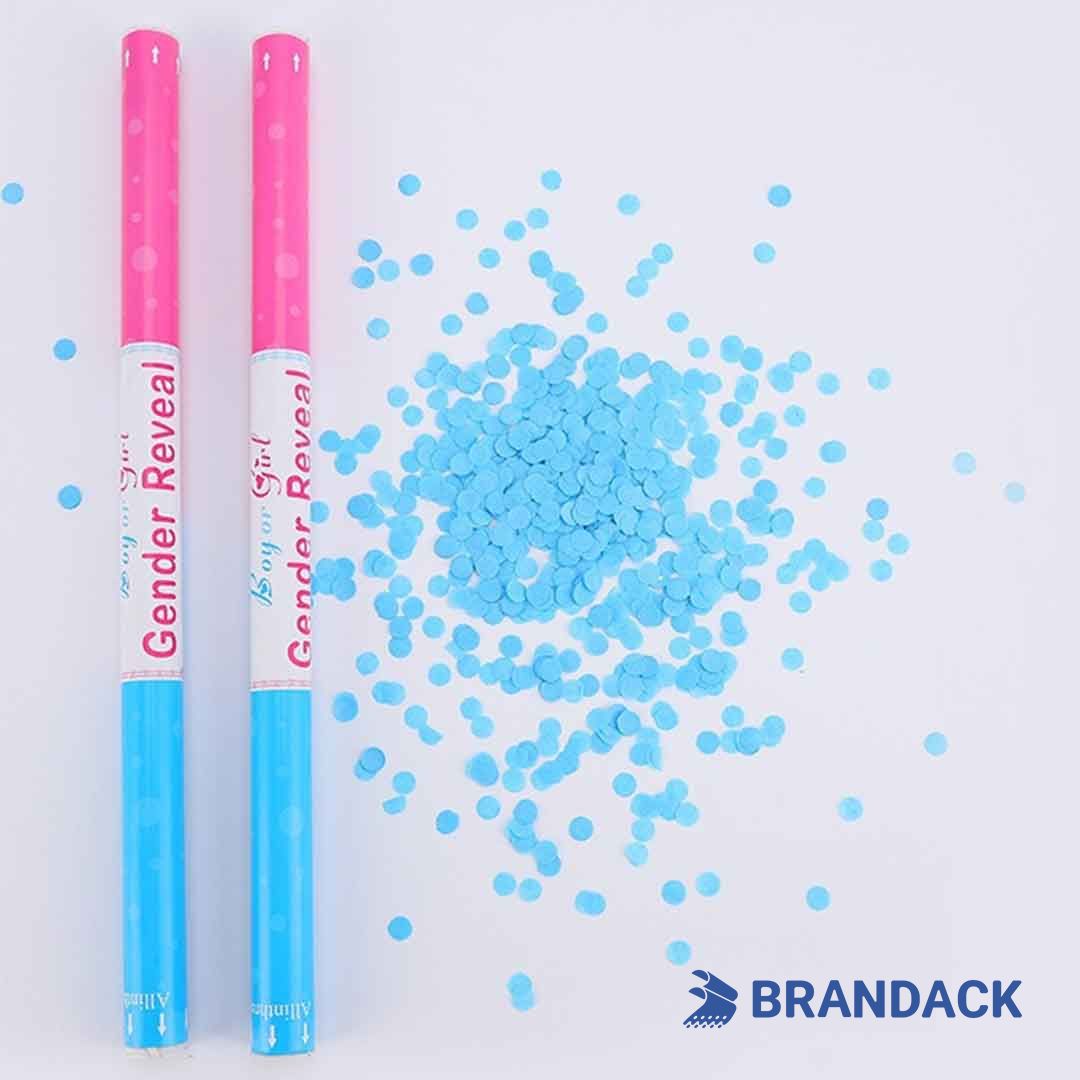 Blue or Pink Gender Reveal Confetti Cannons for Party