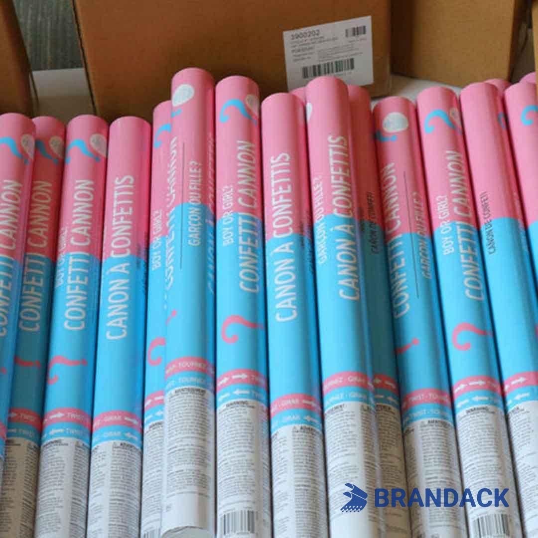 Blue or Pink Gender Reveal Confetti Cannons for Party