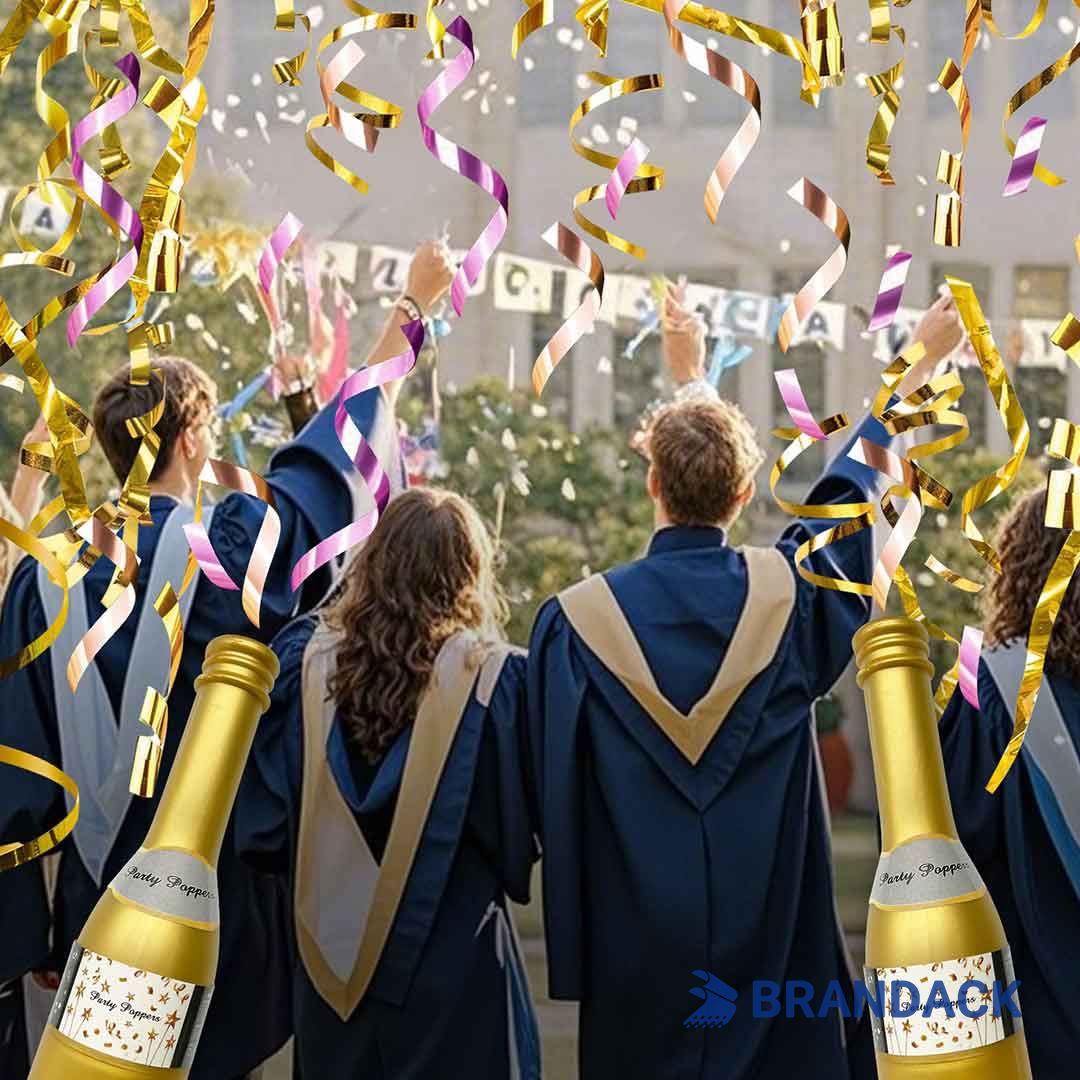 Champagne Confetti Party Poppers Custom with Design Service