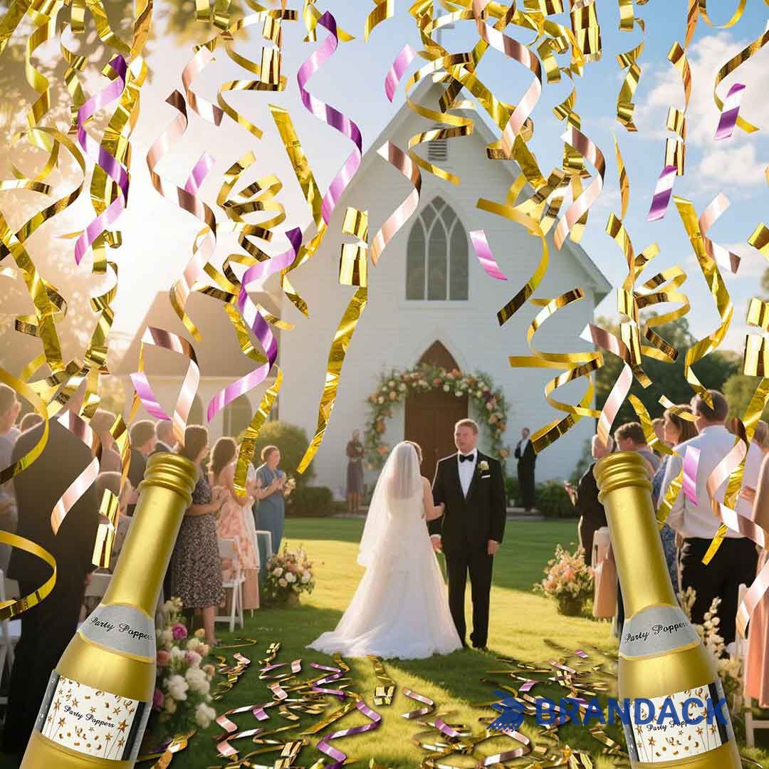 Champagne Confetti Party Poppers Custom with Design Service