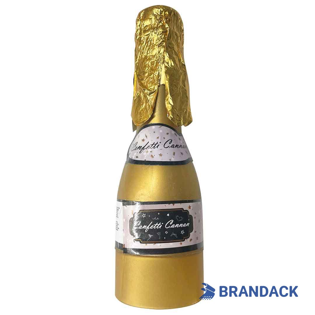 Champagne Bottle Confetti Poppers Tailored to Brand