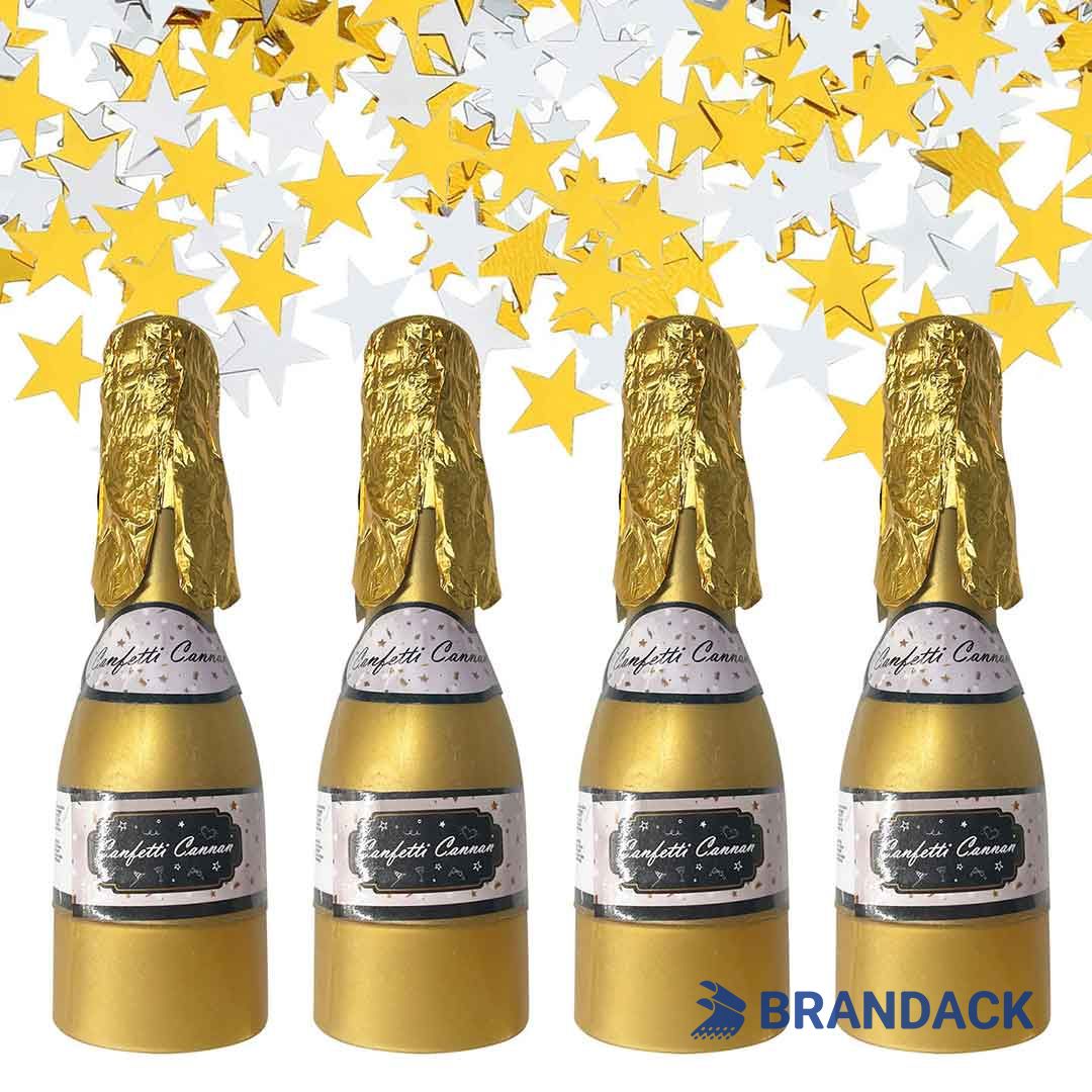 Champagne Bottle Confetti Poppers Tailored to Brand