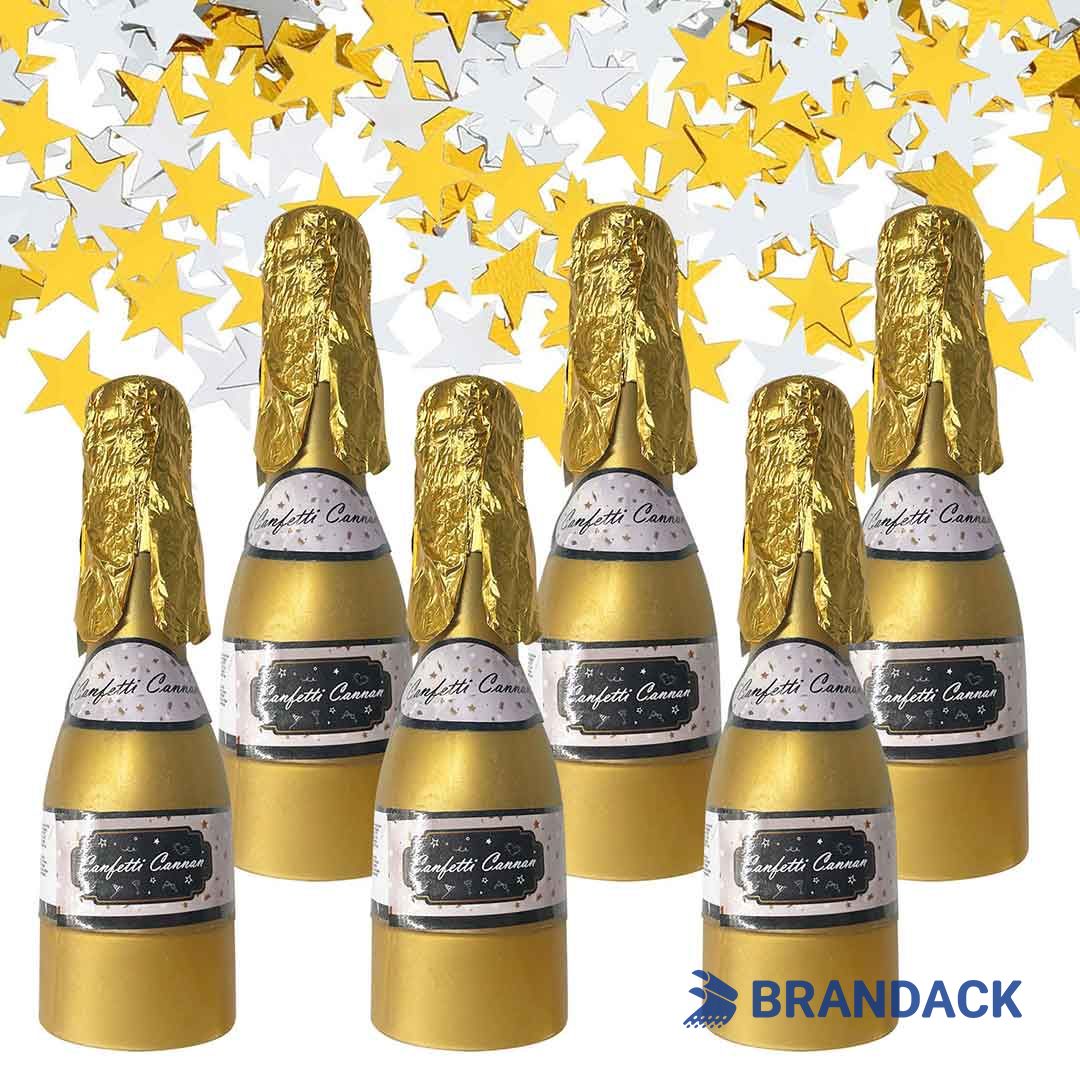 Champagne Bottle Confetti Poppers Tailored to Brand