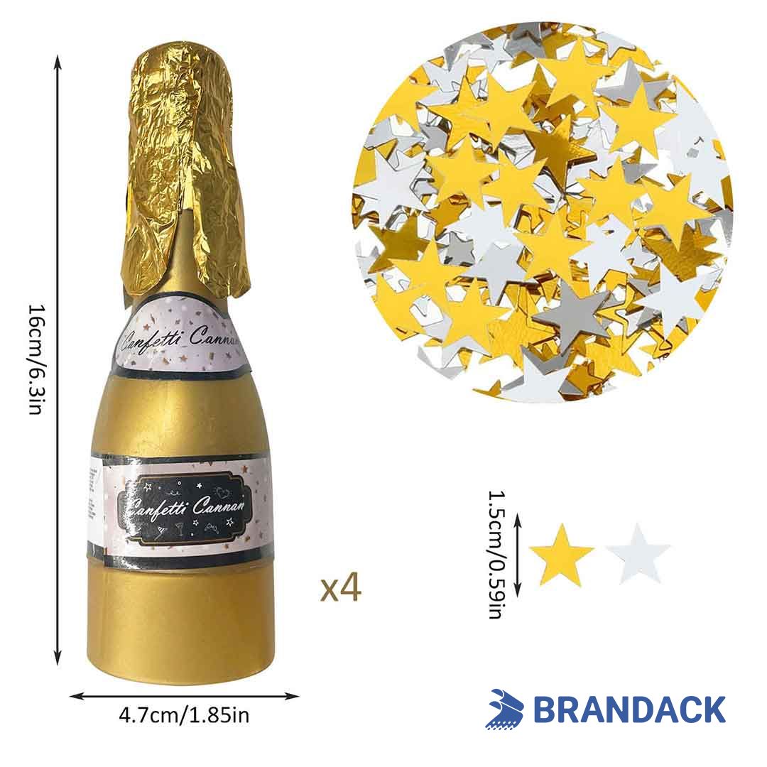 Champagne Bottle Confetti Poppers Tailored to Brand