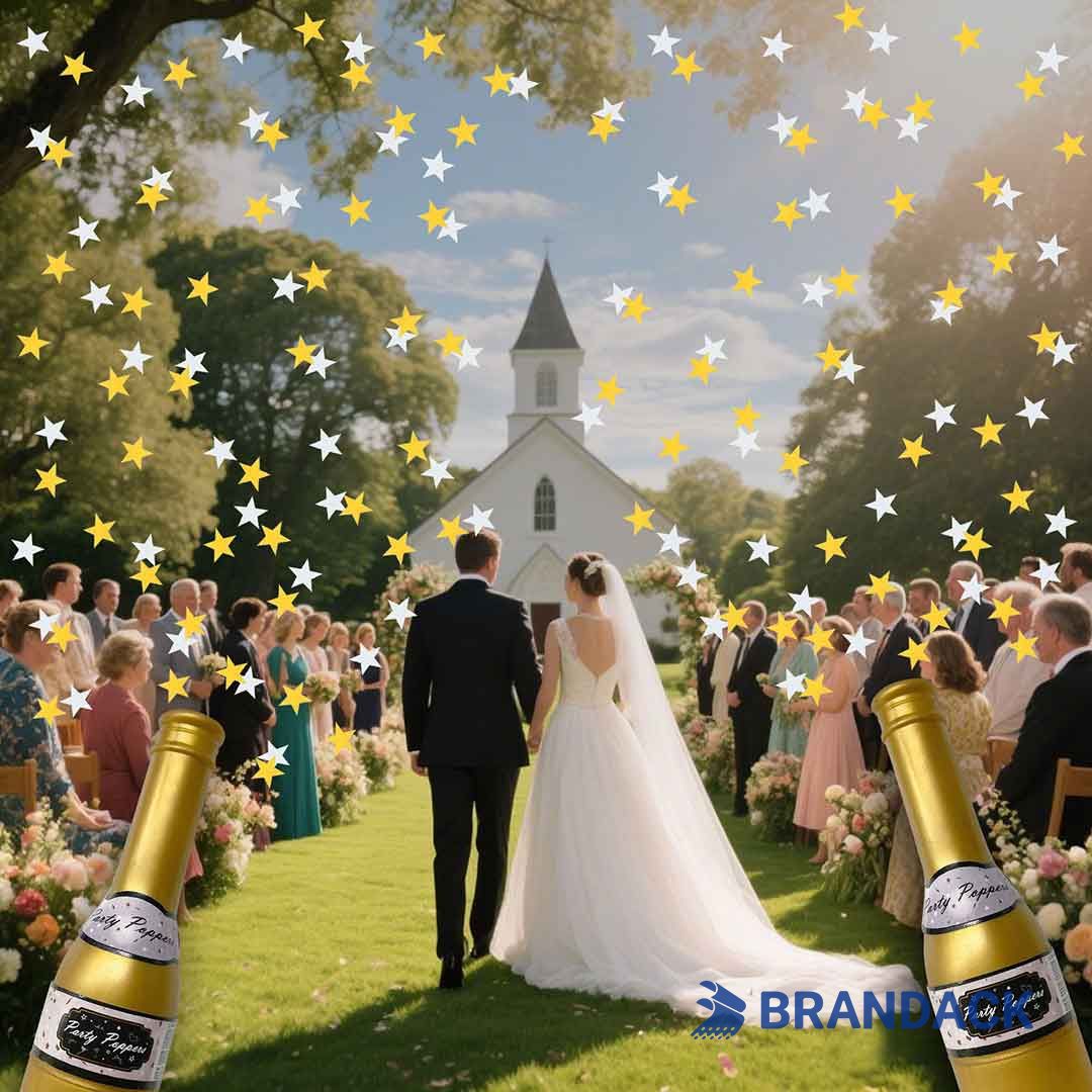 Champagne Bottle Confetti Poppers Tailored to Brand