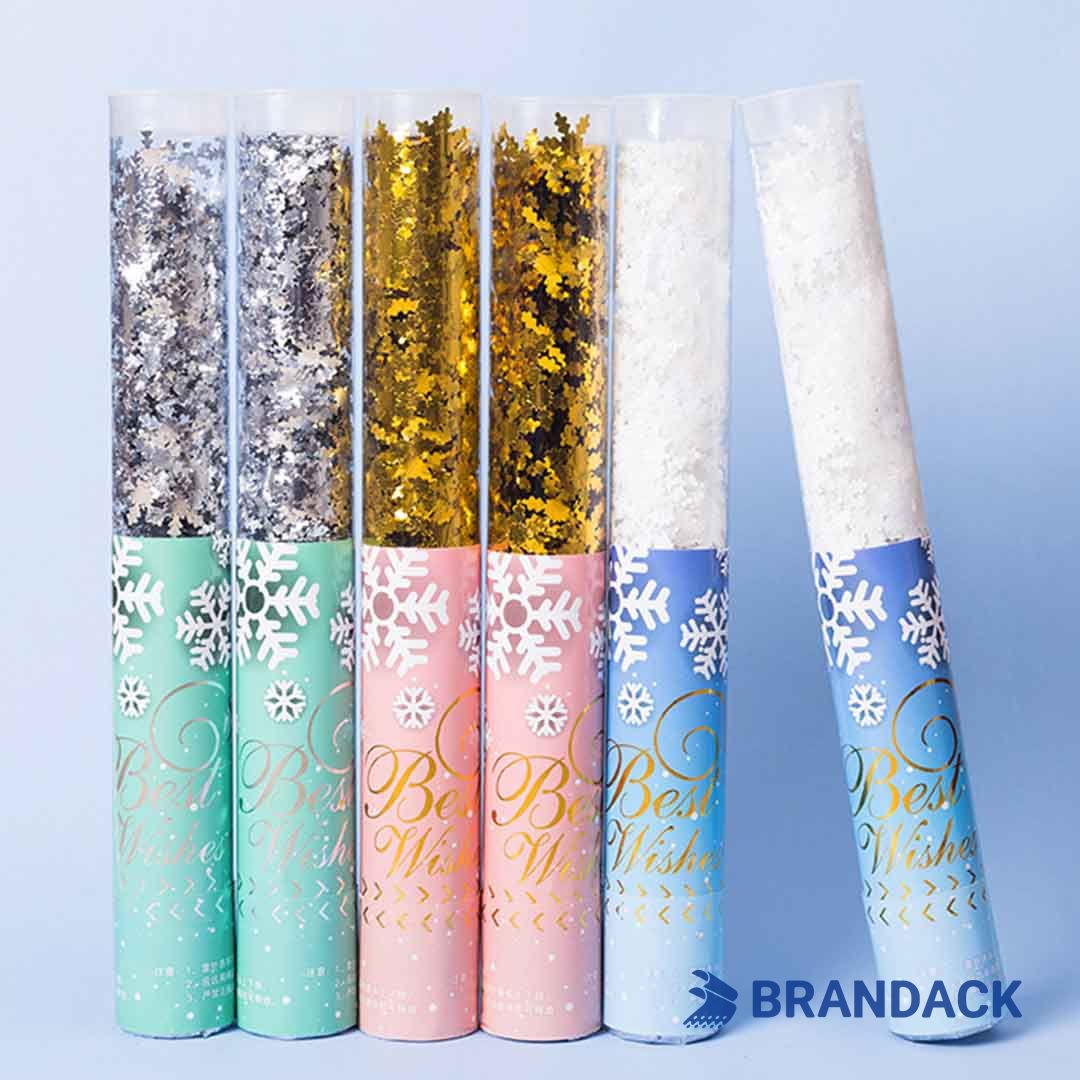 Happy New Year Confetti Party Poppers Custom with Logo