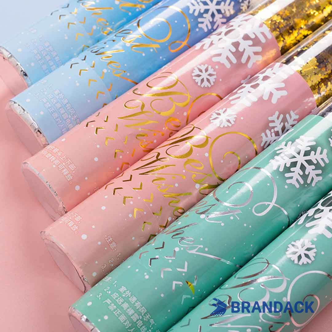 Happy New Year Confetti Party Poppers Custom with Logo