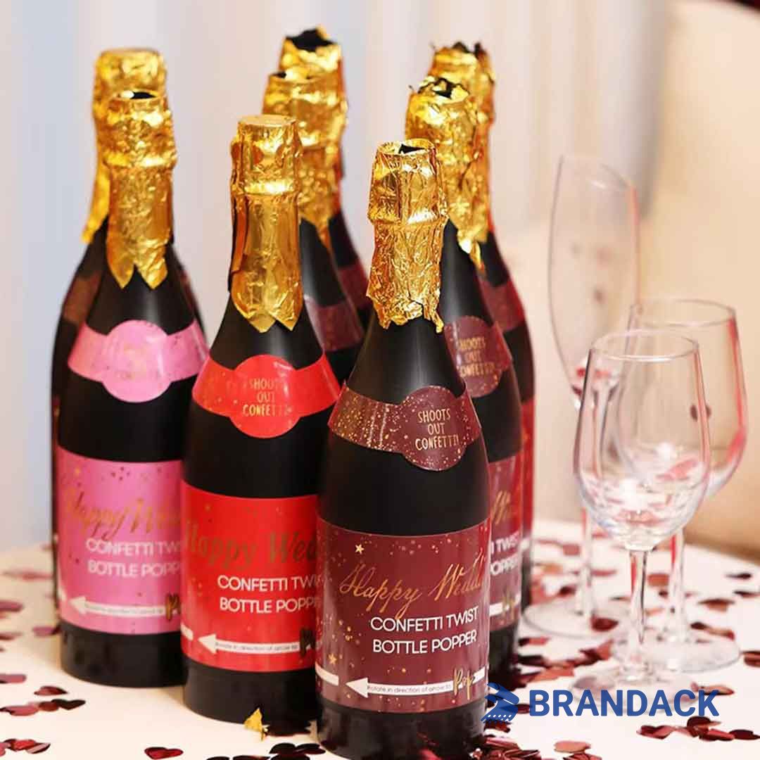 Custom Champagne Bottle Party Popper with Logo