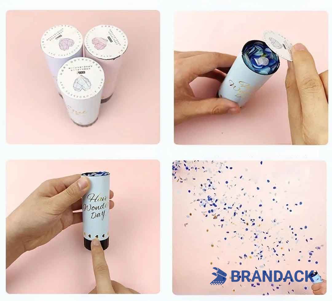 Mini Confetti Party Poppers Custom with Logo
