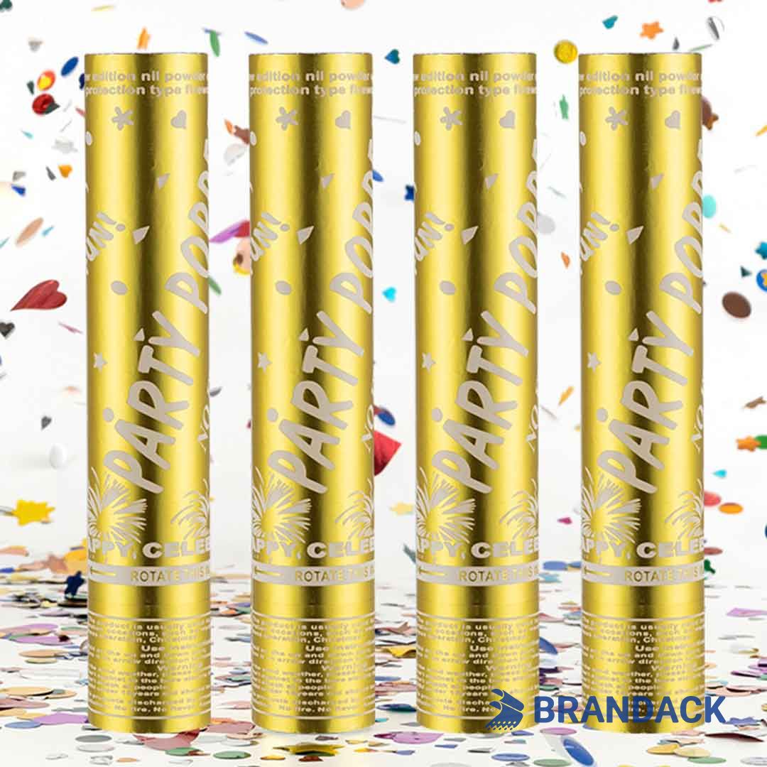 Gold Party Confetti Poppers Bulk Supplier with Design Service Gold Party Confetti Poppers Bulk Supplier with Design Service