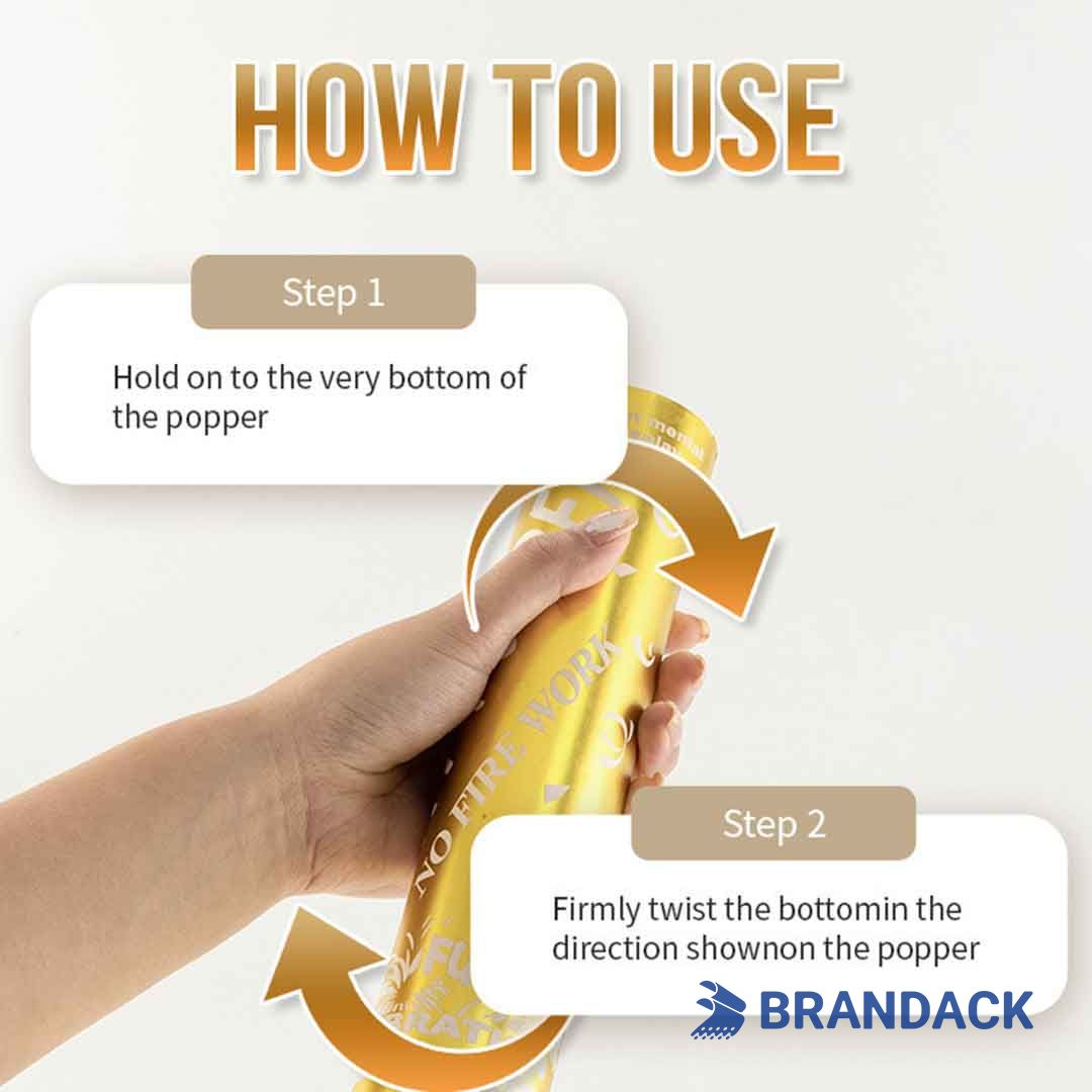 Gold Party Confetti Poppers Bulk Supplier with Design Service Gold Party Confetti Poppers Bulk Supplier with Design Service