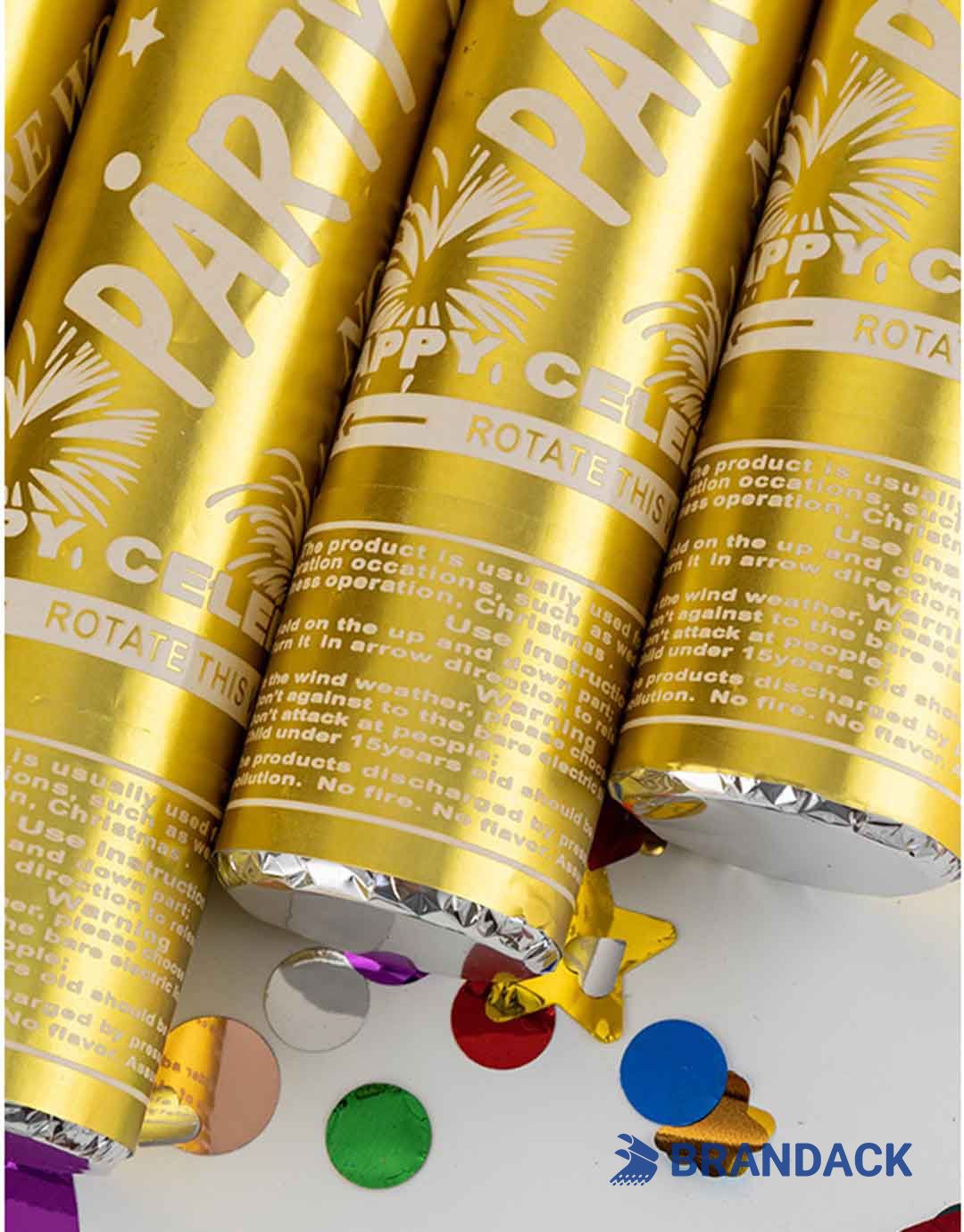 Gold Party Confetti Poppers Bulk Supplier with Design Service Gold Party Confetti Poppers Bulk Supplier with Design Service