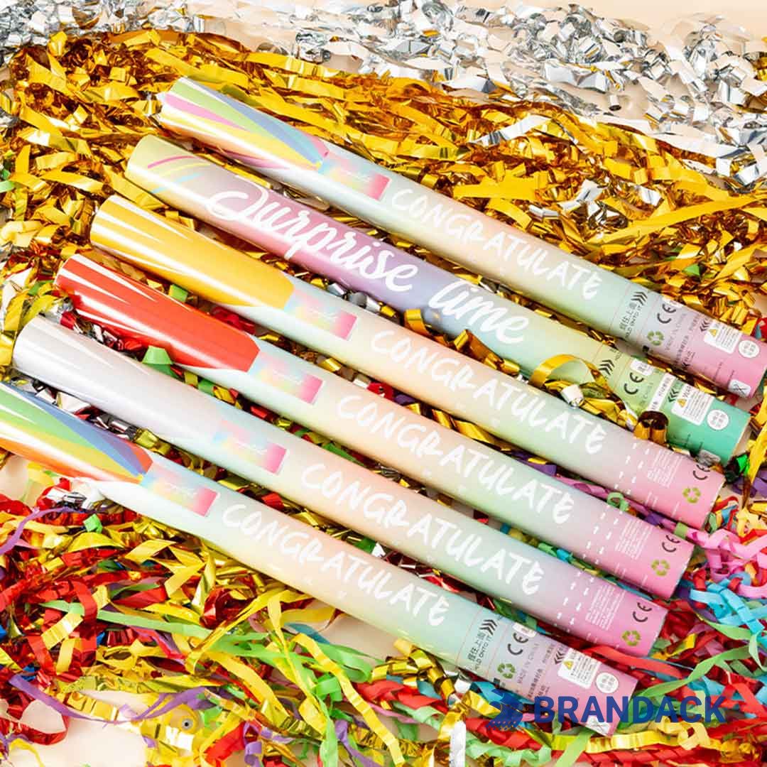 Celebration Party Confetti Poppers Tailored to Brand