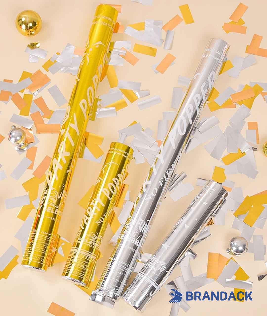 Bulk Buy Party Confetti Poppers Gold to Save Cost