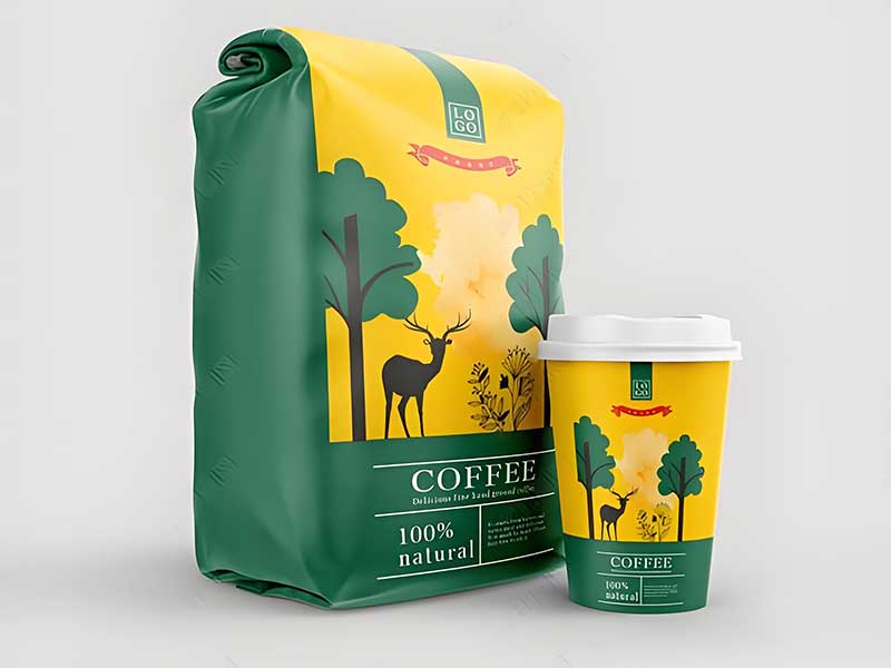 Custom Coffee Packaging Designs, Green Eco-Friendly Coffee Bags, Sustainable Specialty Coffee Packaging