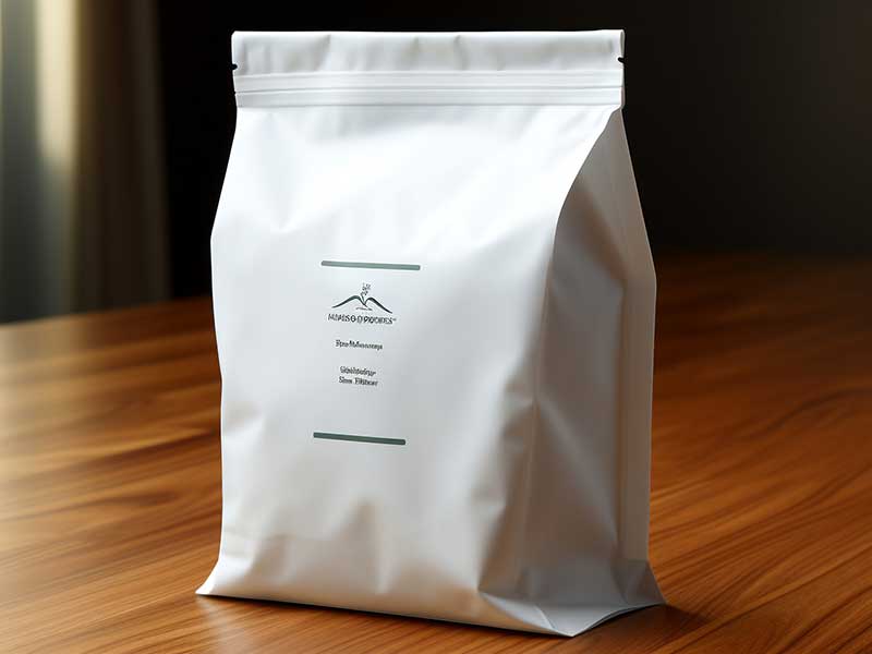 Custom Coffee Packaging Pouches, Recyclable Coffee Bags in White, Resealable Zipper Coffee Bags