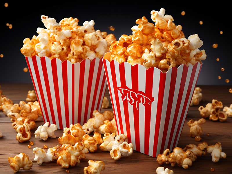 Custom Paper Movie Popcorn Bucket with Logo | Personalized Cinema Popcorn Cup Container