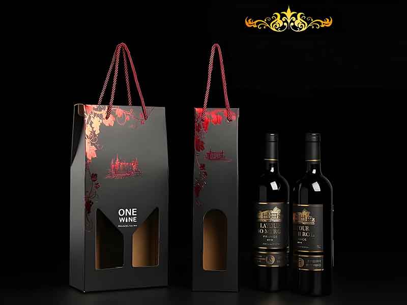 Custom Wine Gift Packaging Box 2 Bottle | Customised Wine Sampler Package Boxes with Window Display